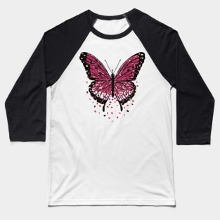 Monarch Butterfly Autumn Leaves Viva Magenta by Tobe Fonseca Baseball T-Shirt